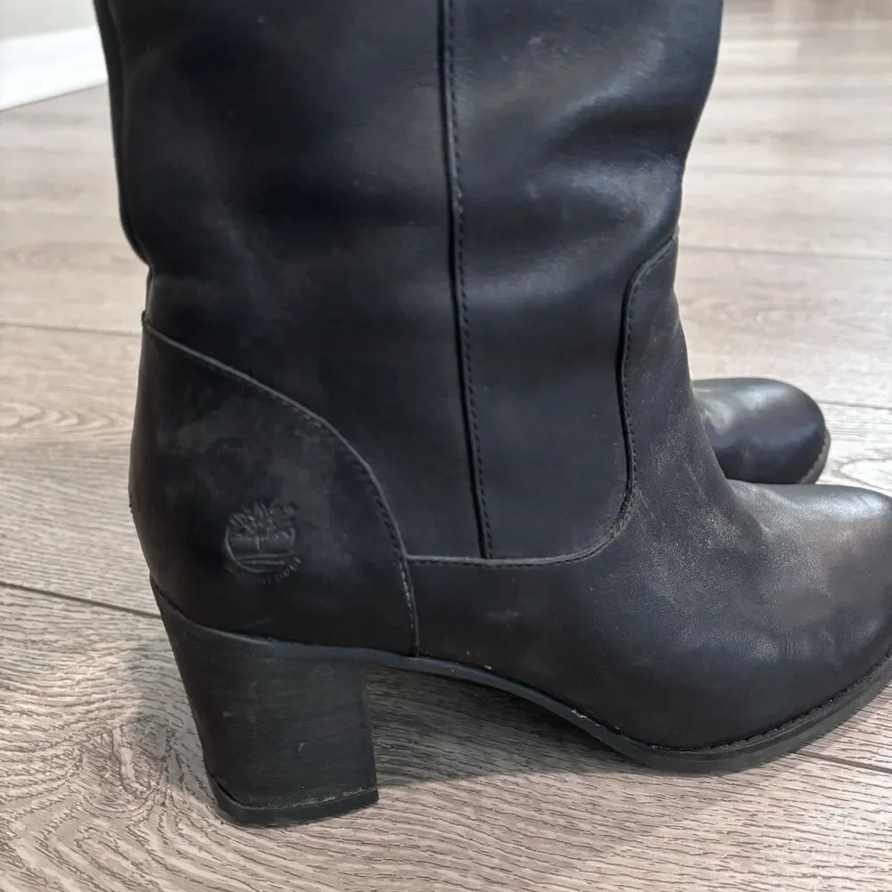 Timberland Leather Waterproof Boots Women’s‎ 7.5 Zipper Black 3